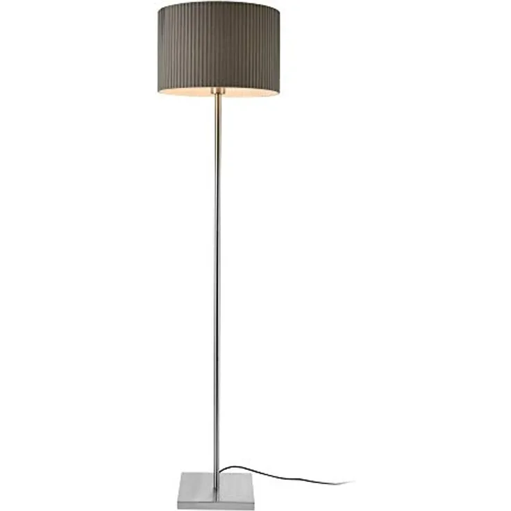 Lux.pro 'Coimbra' Stehleuchte, Metall / Stoff grau, Höhe 151 cm
