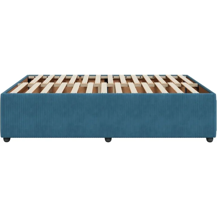 vidaXL Bettgestell Blau 160x200 cm Samt 3285022 – Bild 2