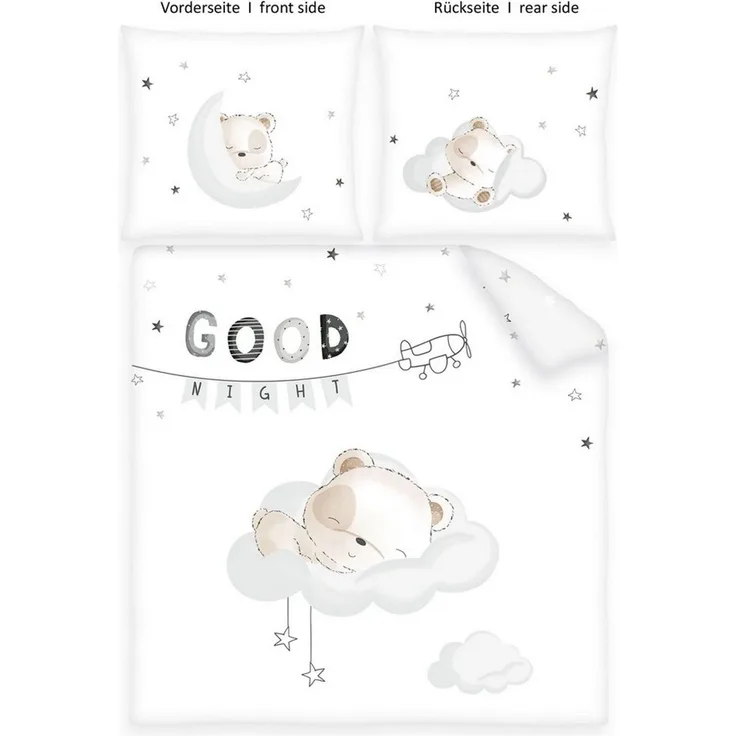 Baby Best Babybettwäsche Sleeping little bear, Renforcé, 2 teilig, Wendebettwäsche