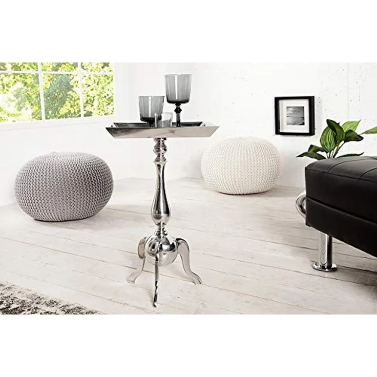 riess-ambiente Beistelltisch TRAYFUL 55cm silber, Metall · Tablett-Tisch · Orientalischer Stil · Handarbeit – Bild 4