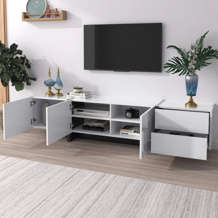 HAUSS SPOLE TV-Schrank TV-Lowboards TV Schrank Fernsehschrank TV-Tisch (mit Türen und Schubladen) modernes Design – Bild 3