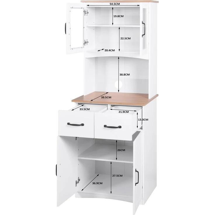 HTI-Living Midischrank Küchenbuffet Landhausstil Weiß (Stück, 1-St, 1 Küchenschrank) Buffetschrank Anrichte – Bild 5