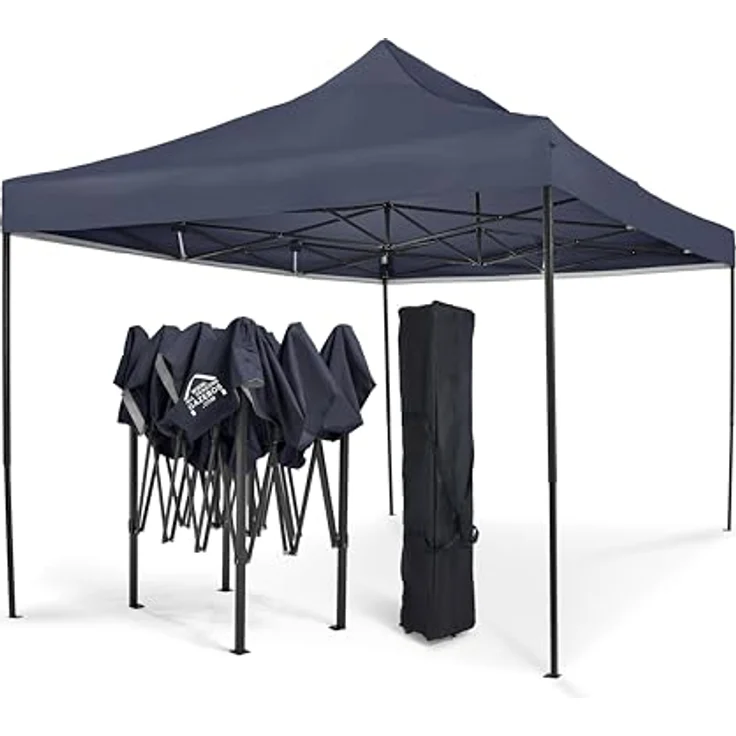 All Seasons Gazebos 3x4. 5m vollständig wasserdichtes Faltpavillon - Marineblau – Bild 9