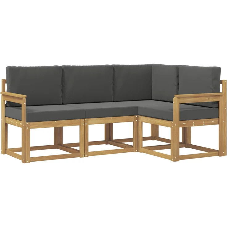 vidaXL Outdoor-Sofagarnitur mit Kissen 4 pcs Weiß und Anthrazit 3387551 – Bild 2