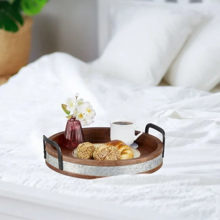 Mangoholz Tablett mit Metallrand – Bild 2