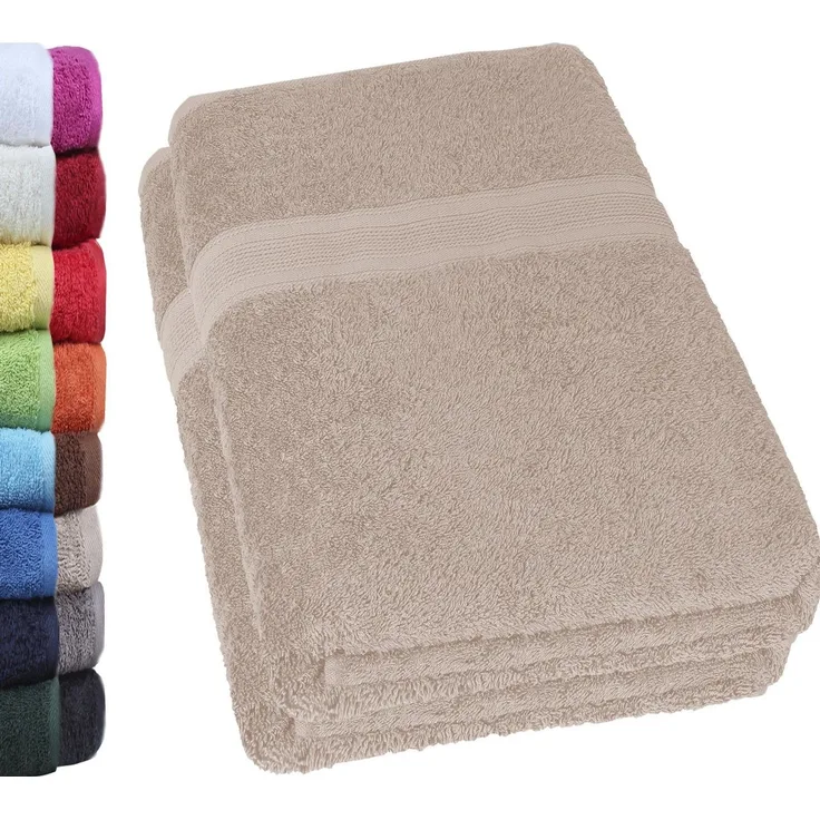 NatureMark Badetuch kuschelige, hochwertige Duschhandtücher, 100% Baumwolle (2-St), weiches Badetücher Set (2-St), Premium Qualität, Beige
