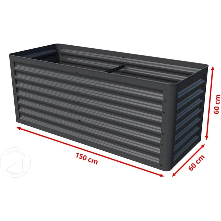 PRIMEYARD Hochbeet LUCA anthrazit Stahlkonstruktion 150x60x60 cm – Bild 6