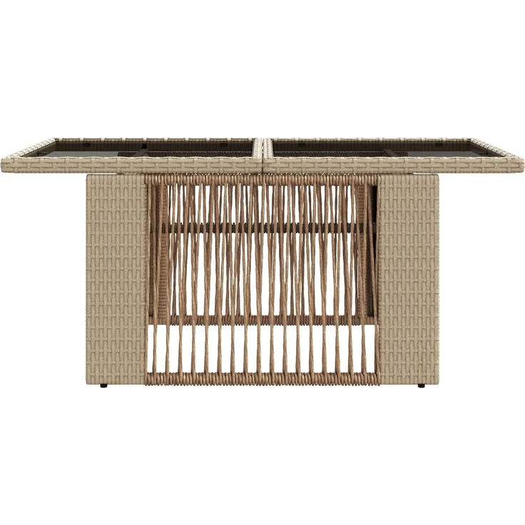 vidaXL Gartentisch Beige 100 x 55 x 37 cm PE Rattan und Glas 42035138 – Bild 4