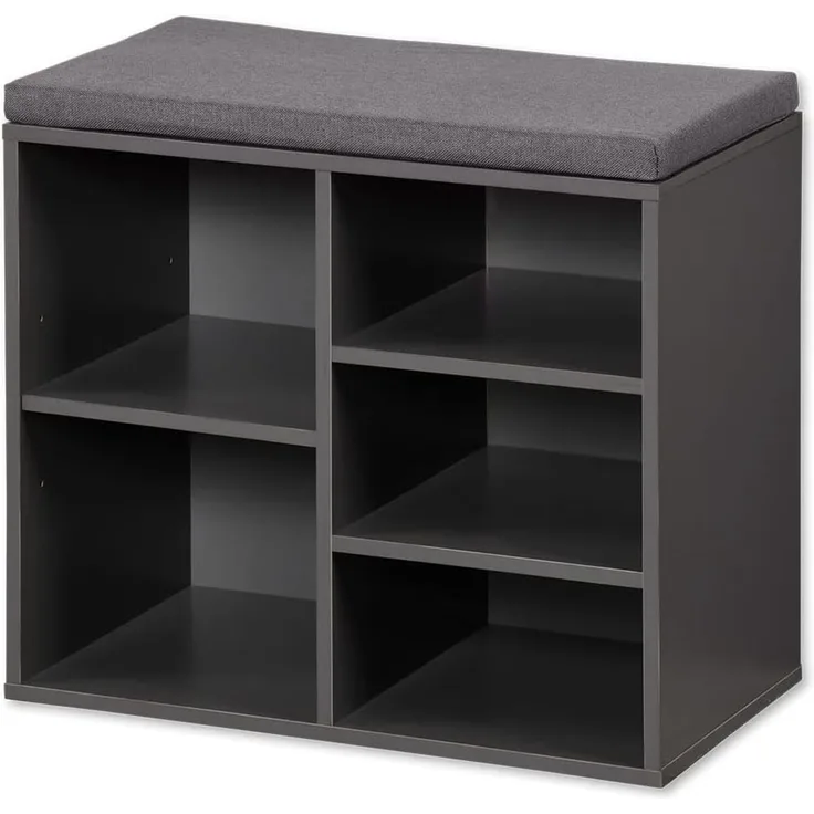 Kleiner Schuhschrank mit Sitzkissen - Grau