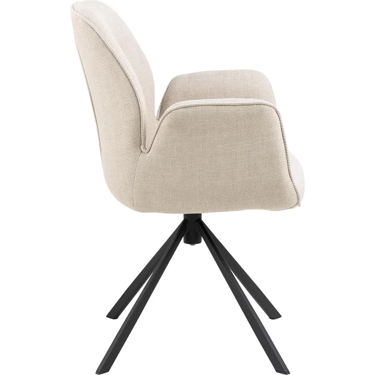 ACTONA GROUP Armlehnstuhl Sternfuß schwarz, drehbar, in Beige, Stoff - 62 x 90 x 61 cm (BxHxT) – Bild 5