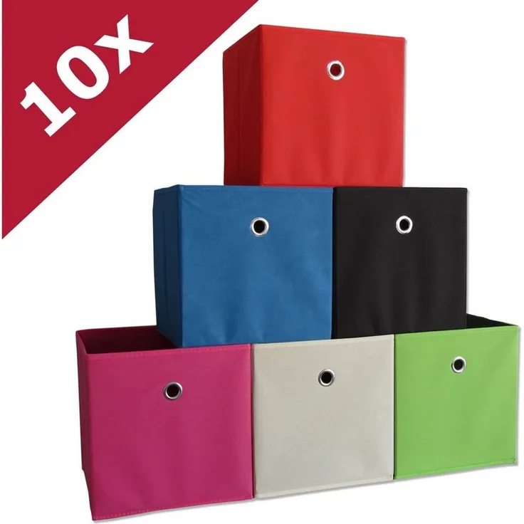 VCM 10er-Set 'Boxas' Faltbox, 28 x 27 x 27 cm, rot