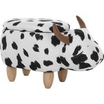 Beliani Pouf pet with storage black and white COW