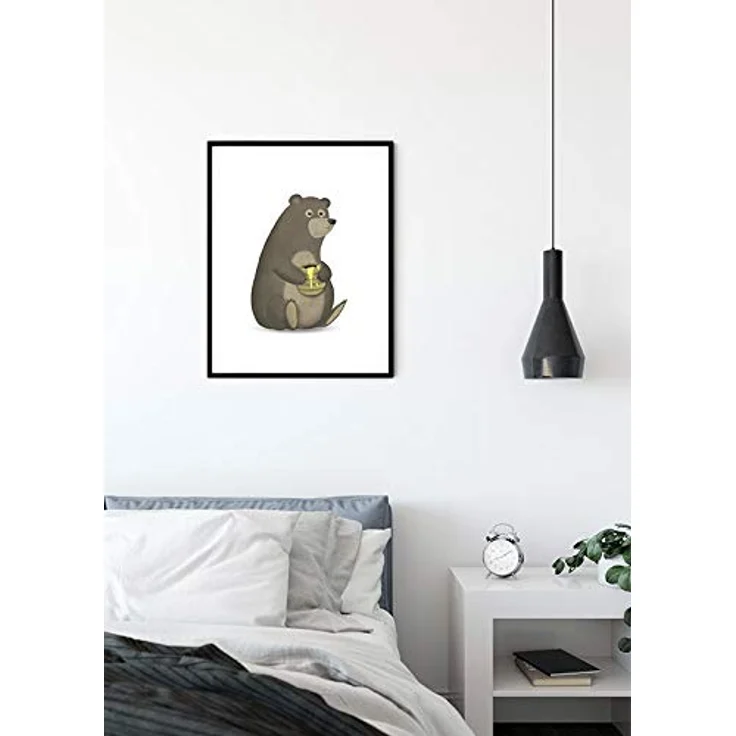 Komar Cute Animal Bear Wandbild, Poster auf Premium-Photopapier, Größe 30 x 40 cm, ohne Rahmen, für Wohnzimmer und Schlafzimmer – Bild 3