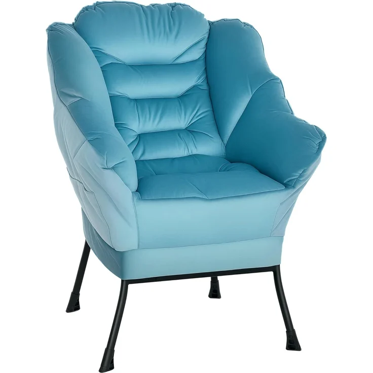 HOMCOM Relaxsessel Sessel Wohnzimmer Loungesessel mit Seitentasche, Stahlbeine (Polstersessel, 1-St, Einzelsessel), für Schlafzimmer, Wohnzimmer, Blau – Bild 1