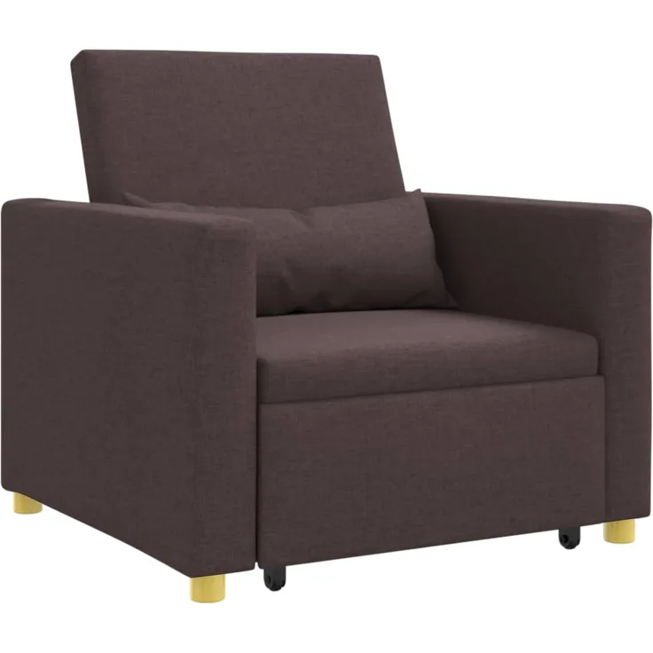 vidaXL Ausziehbare Schlafcouch Einzel Dunkelbraun 90 x 165 x 87 cm 42002688