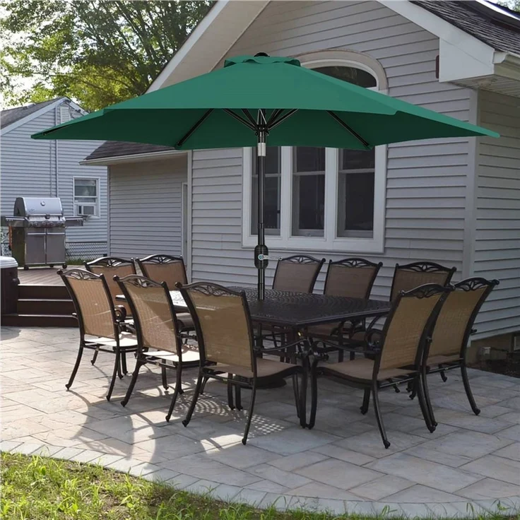 Yaheetech Sonnenschirm Φ 226/269/294 cm, Garten- und Marktschirm mit 6 Metallstreben für Balkon/Terrasse/Garten – Bild 1