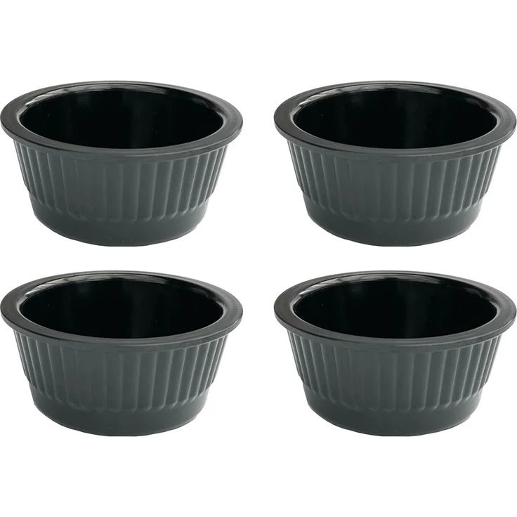 4x Saucenschälchen Set Snackschalen Schwarz Dipschale Rund Melamin Schälchen 751 – Bild 1
