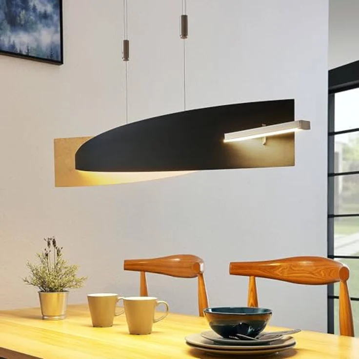 Lucande LED-Hängeleuchte Marija, 101 cm, dimmbar, schwarz-gold – Bild 2