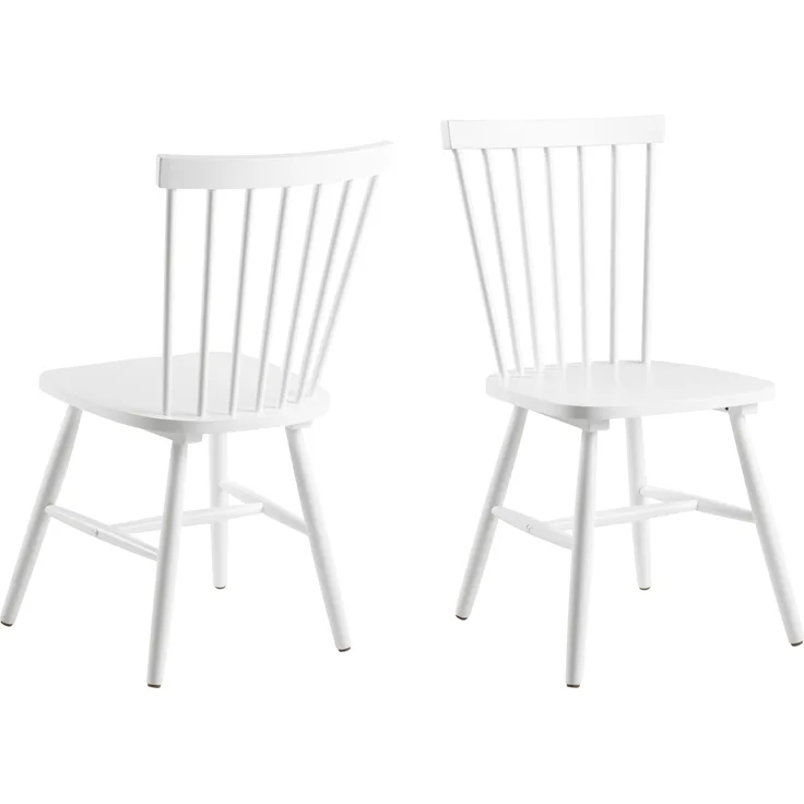 Esszimmerstuhl >Riano< (2er-Set) in weiss, Rubberwood - 50,5x86x49,5cm (BxHxT)