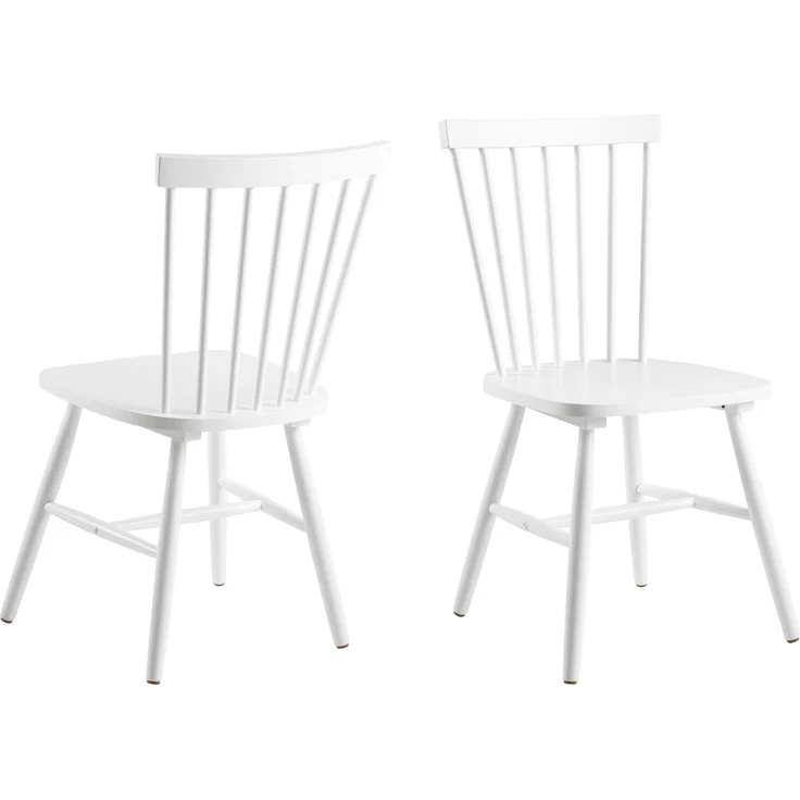 Esszimmerstuhl >Riano< (2er-Set) in weiss, Rubberwood - 50,5x86x49,5cm (BxHxT) – Bild 1
