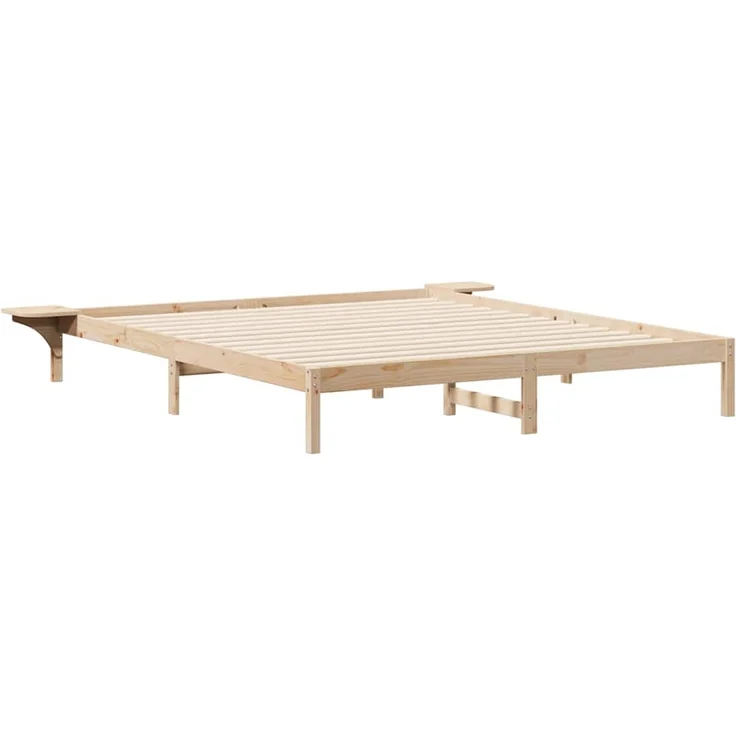 vidaXL Bettgestell mit Nachttischen Natur 180 x 220 cm 873253 – Bild 1