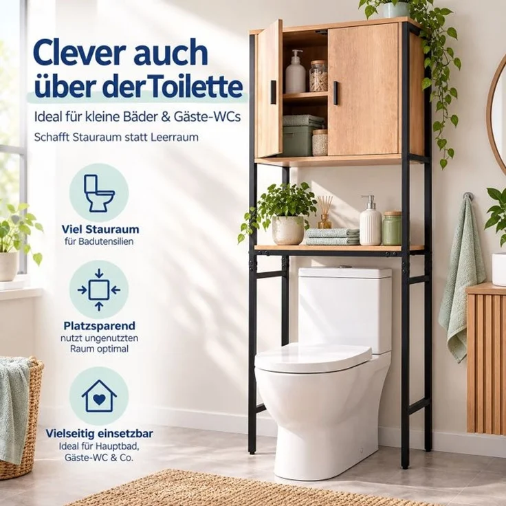 Relaxdays Waschmaschinenschrank 2 Schrankfächer – Bild 3