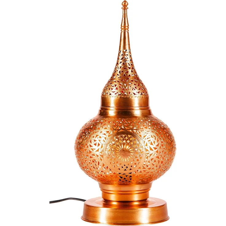 Marrakesch Orient & Mediterran Interior Nachttischlampe Orientalische Lampe Tischlampe Kupfer Hayati, Handarbeit – Bild 1