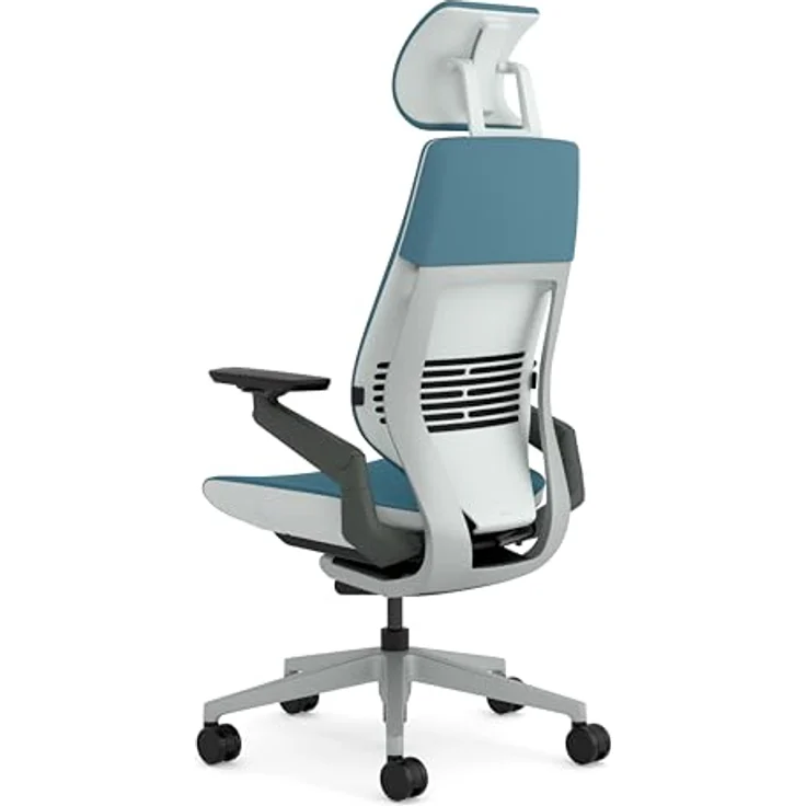 Steelcase Gesture Ergonomischer Bürostuhl mit 360° Armlehnen, 3D-Live Back Lumbalstütze, anpassbarer Kopfstütze Dunkelgrün – Bild 4