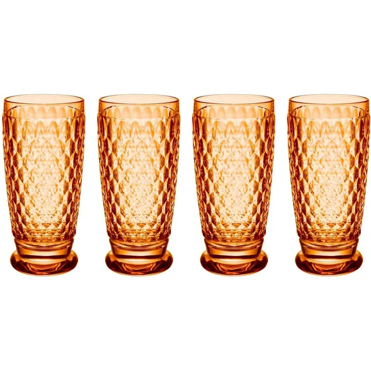 Villeroy & Boch Boston Coloured Longdrinkglas 400 ml Apricot 4er Set