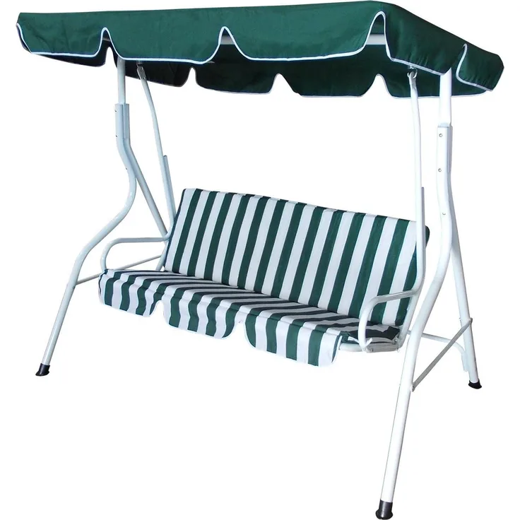 Hollywoodschaukel FLORIDA 3-sitzer, weiss - grün