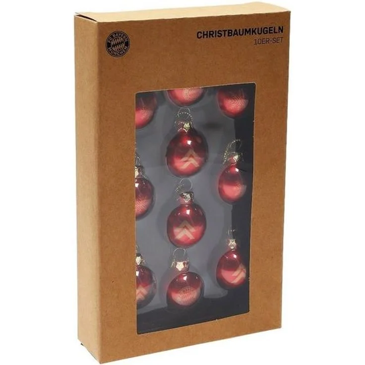 FC Bayern München Weihnachtsbaumkugel Weihnachtskugeln / Christbaumkugeln 10er Set Glas, Metall – Bild 2
