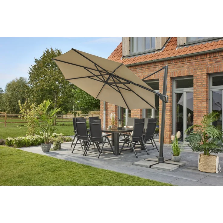 MWH Ampelschirm Monte Carlo rund beige – Bild 3