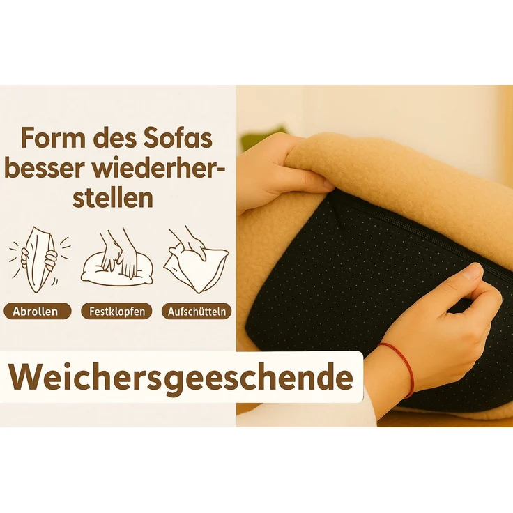 Roxlin Tierbett Hundebett Kleines Hundesofa Flauschig und Waschbar für kleine Hunde – Bild 3