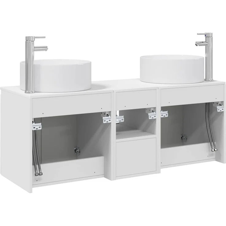vidaXL Badezimmerschrank-Set 3 stk. Weiß 129 x 44,5 x 80 cm 3405737 – Bild 8