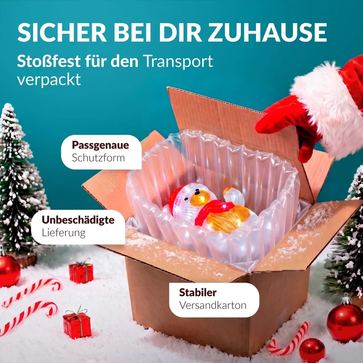 Deuba LED Acryl Figur Außen Weihnachtsmann Trio beleuchtet Weihnachtsdeko Weihnachten Weihnachtsfigur – Bild 13