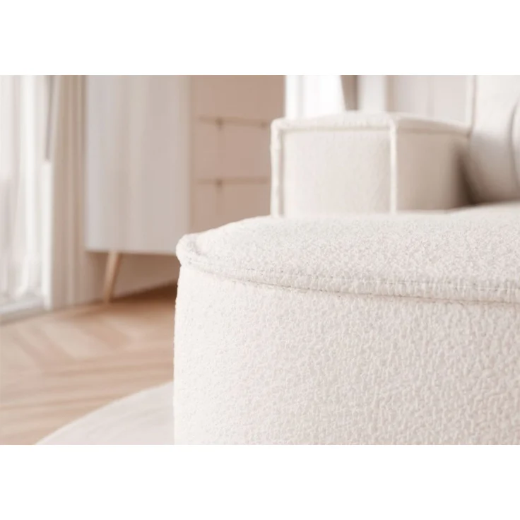 Ecksofa Designersofa Sofa ARLET in Stoff Abriamo Creme Ottomane Links – Bild 4