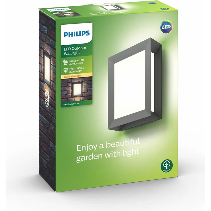 Philips Karp LED Außenwandleuchte anthrazit eckig 6W – Bild 3