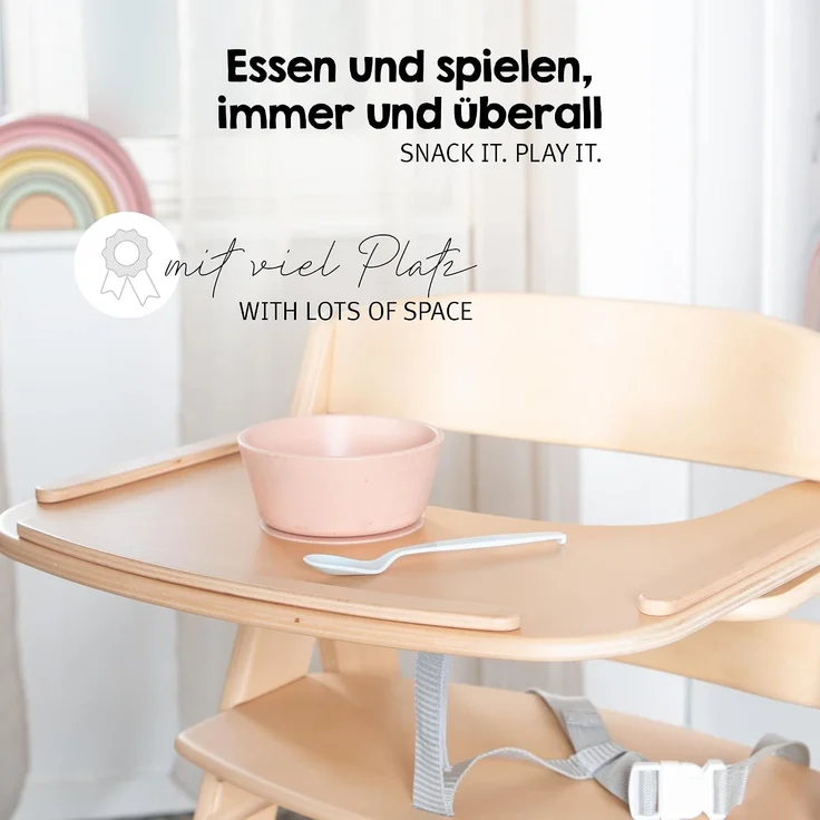 roba Essbrett aus Holz - Erweiterung & Zubehör für Hochstuhl Sit Up Flex - Kompatibel mit Gurtsystem und Hochstuhlauflagen - ab 6 Monaten - Stone washed – Bild 9