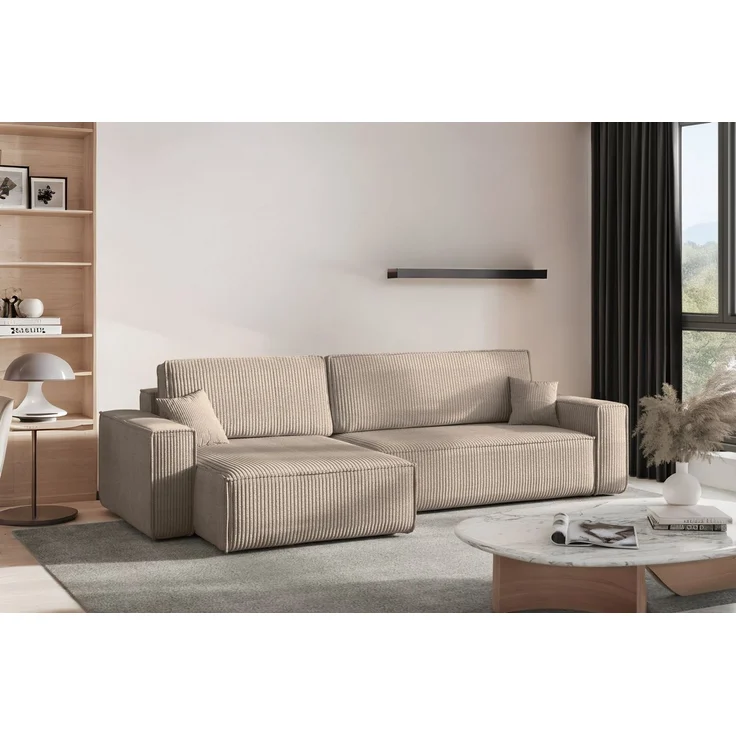 Kaiser Möbel Ecksofa mit schlaffunktion und bettkasten, Eckcouch BEST XL stoff Poso, Mit Bettfunktion und Bettzeugfach – Bild 1