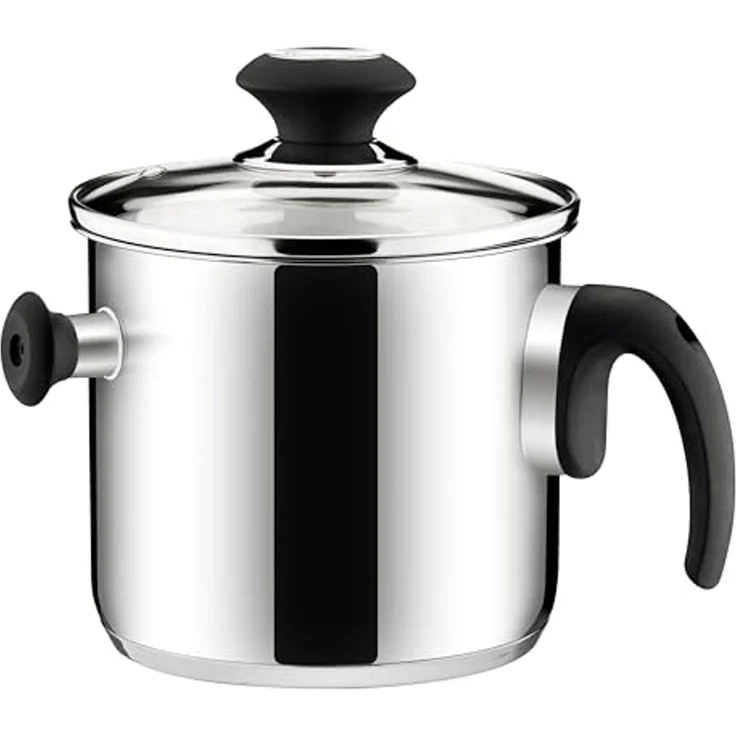 Tescoma Milchtopf Doppelwandiger Milchtopf PRESTO mit Deckel ø 16 cm, 2.0 l, Edelstahl, Für sämtliche Herdarten geeignet – Bild 1