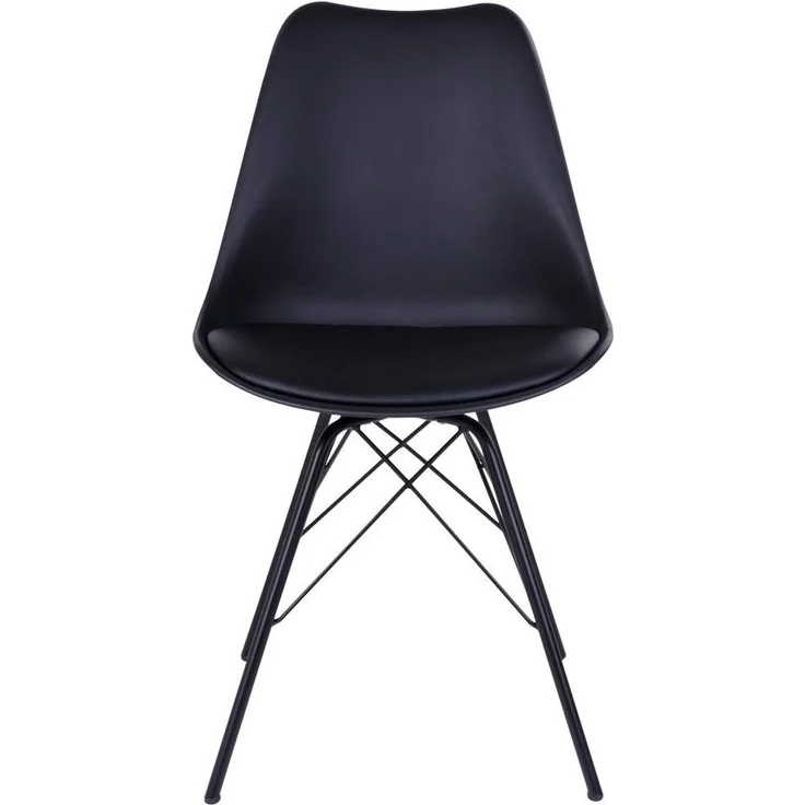 House Nordic Esszimmerstuhl, PU-Leder, schwarz, Beine schwarz - 2er set – Bild 2