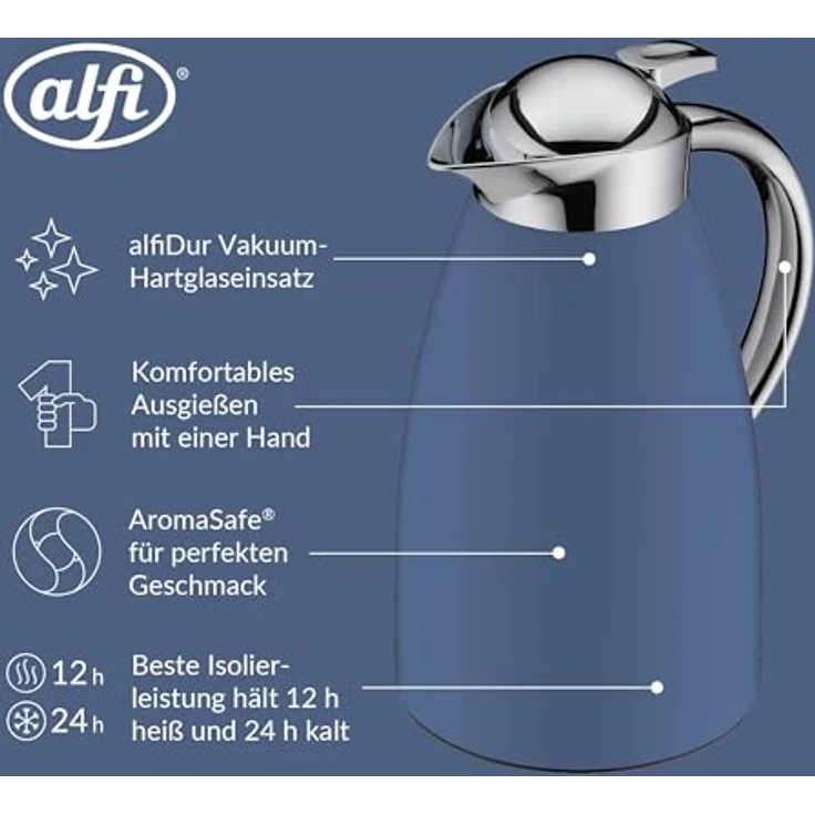 Alfi SKYLINE 1 Liter Isolierkanne Dunkel Blau – Bild 4
