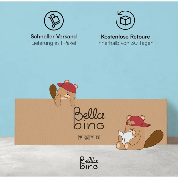 Bellabino 'Twist' Baby- und Kindermatratze 120x200 cm, Höhe 15 cm, Härtegrad H1/H2, wendbare 7-Zonen Kaltschaummatratze, abnehmbarer Bezug, Matratze für Kinder ab Geburt bis 13 Jahren – Bild 9