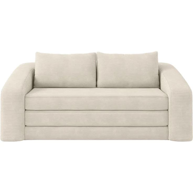 skølm 'Fjäll' Schlafsofa 2 Sitzer mit 2 Kissen, beige, Cordsofa ausklappbar, mit Liegefunktion, vakuumverpackt ohne Aufbau – Bild 12