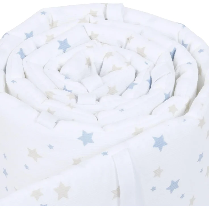 babybay Nestchen Piqué passend für Modell Boxspring XXL, weiß Sternemix sand/azurblau – Bild 2