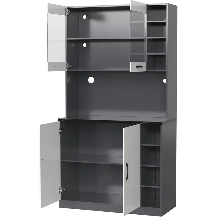 Küchenschrank Buffet Highboard aus Holz mit LED – Bild 9
