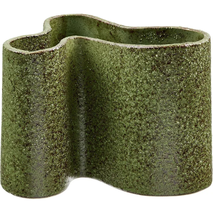 House Nordic Vase, Keramik, Wald-Nachtgrün, 14,5x19x14,5 cm