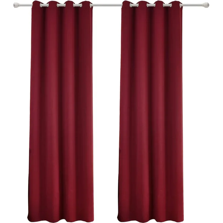 Woltu Vorhang (2 St), Ösen, blickdicht, Leichte Wärmeisolierend Kälteschutz