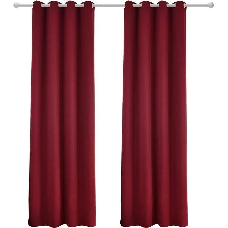 Woltu Vorhang (2 St), Ösen, blickdicht, Leichte Wärmeisolierend Kälteschutz