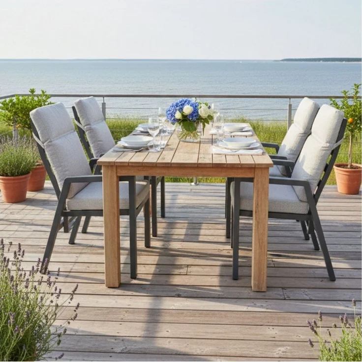 osoltus Gartensessel Alu Anthrazit wetterfest Palma II All Weather Olefin Beige – Bild 1